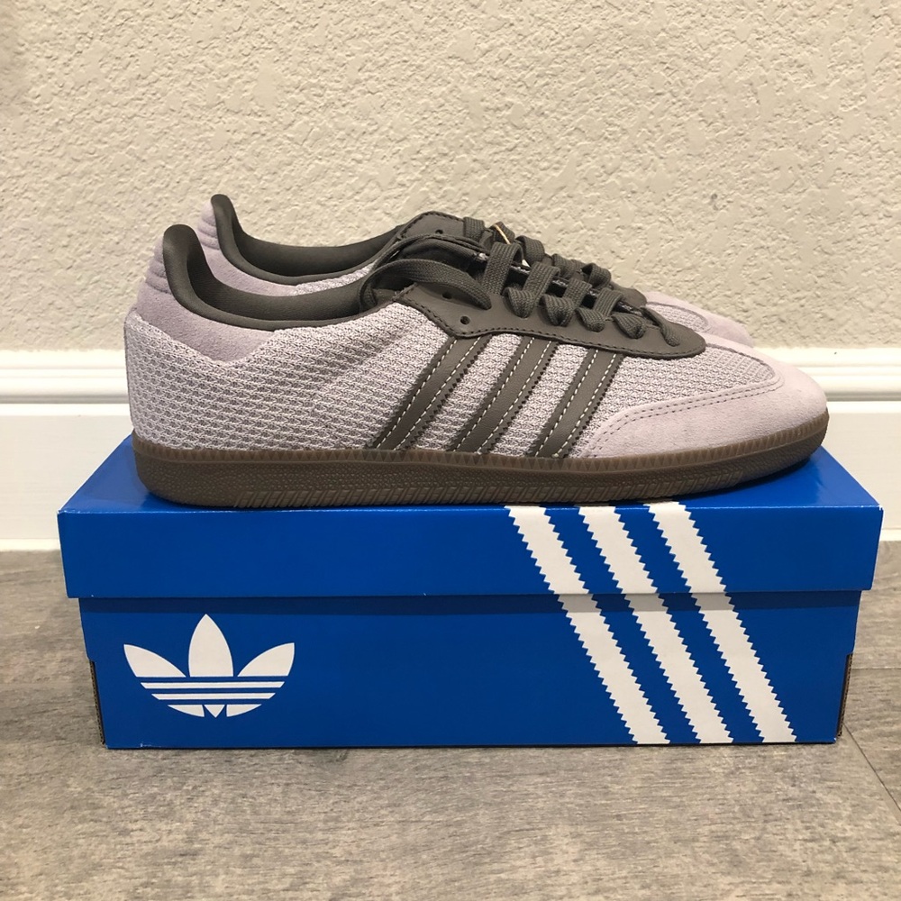 New Adidas Samba OG Sneakers Glory Grey Charcoal Gum Mens Shoes Size 10